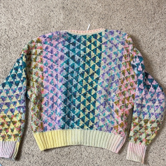 Anthropologie Multicolor Geometric Pattern Women Sweater S - Picture 5 of 5